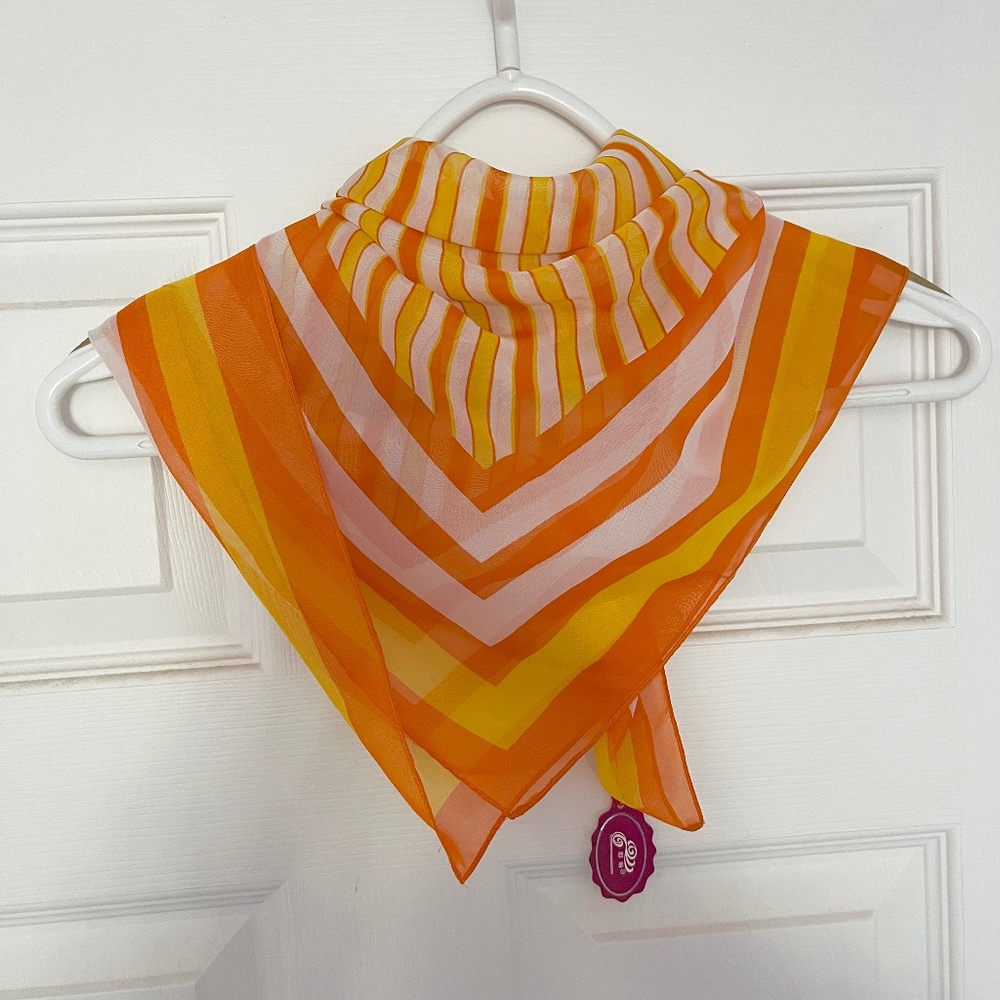 Orange and Yellow Striped Scarf Bandana